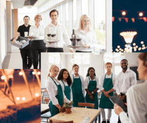 a group of people in aprons, event staffing in Tallahassee FL